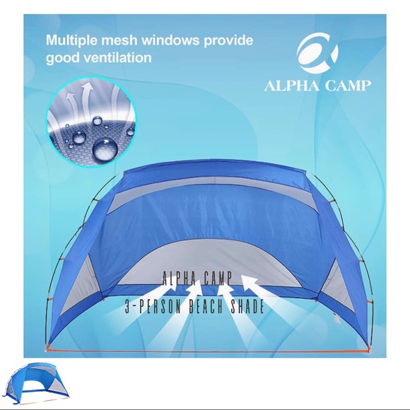 3-Person Sport/Beach Shelter Easy Up Sun Shade 9x6 - Picture 7 of 12